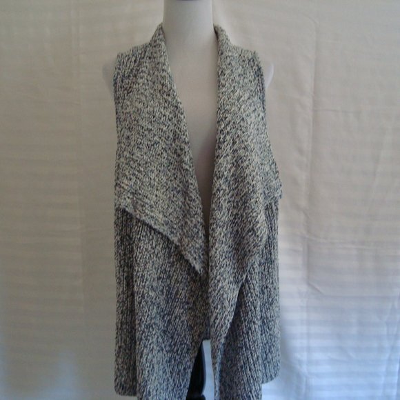Jones New York Cardigan Shawl Sweater Vest Multicolored Gray Blue White Sz XL - Picture 3 of 10